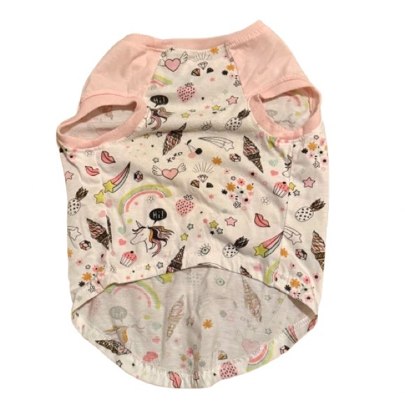 Top Paw Dog Pjs Unicorn Pink Rainbows Stars and Hearts Size Large PRE OWNED - Picture 2 of 4